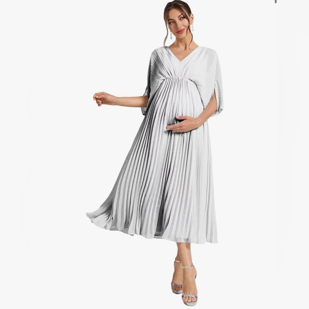 Elegant white Maternity Dress